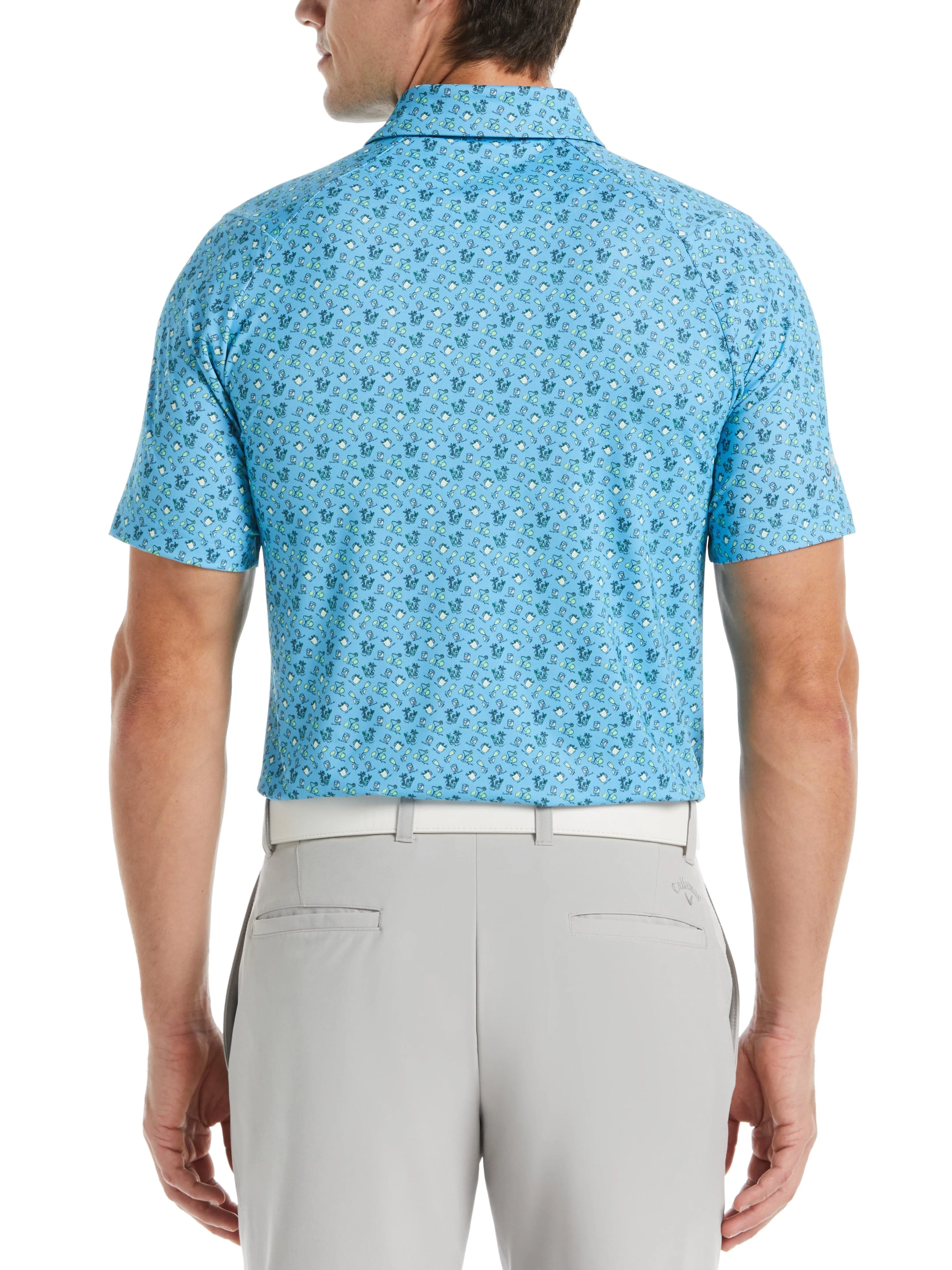 Mens Novelty Print Golf Polo
