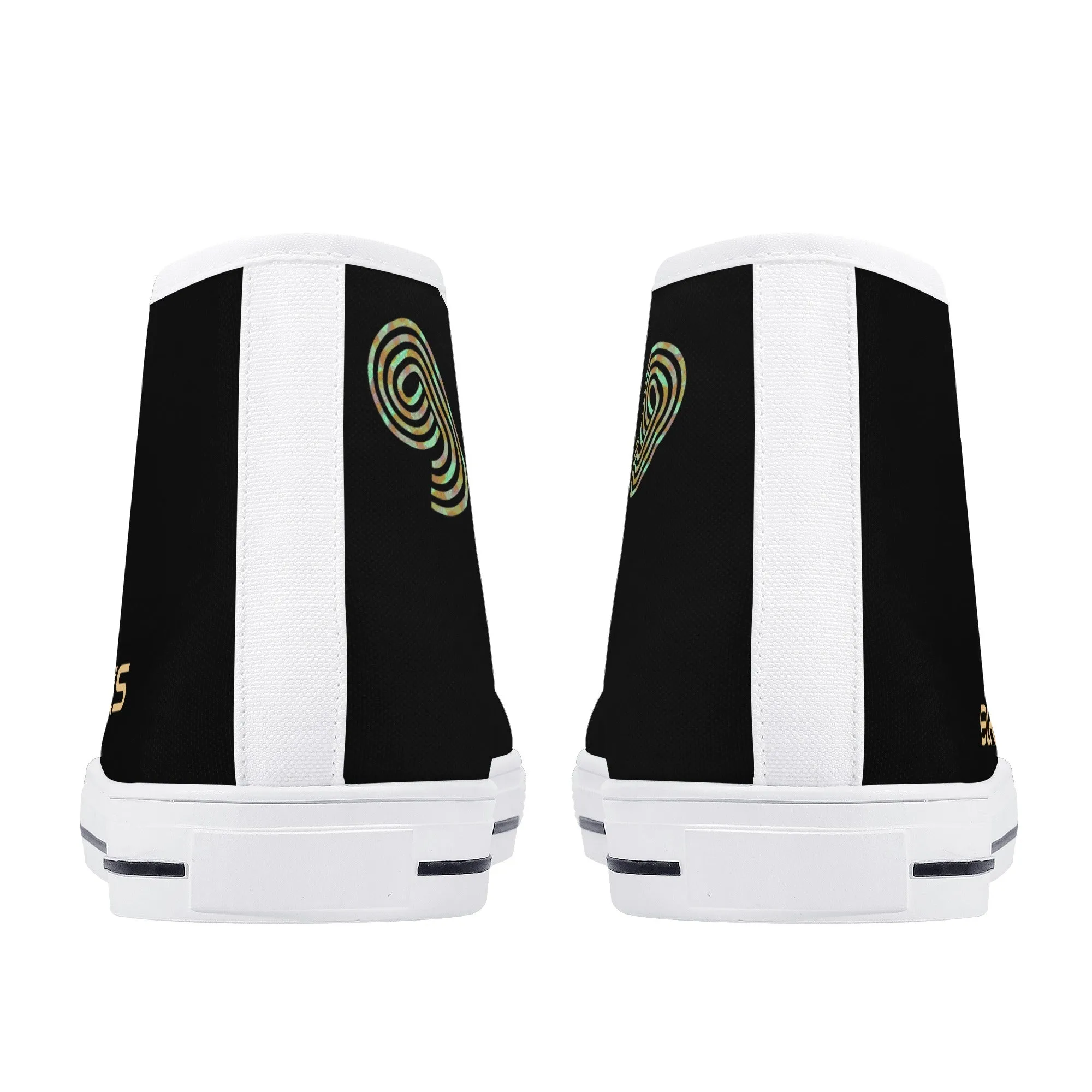 Mens Printed   Embroidered High Top Canvas Shoes