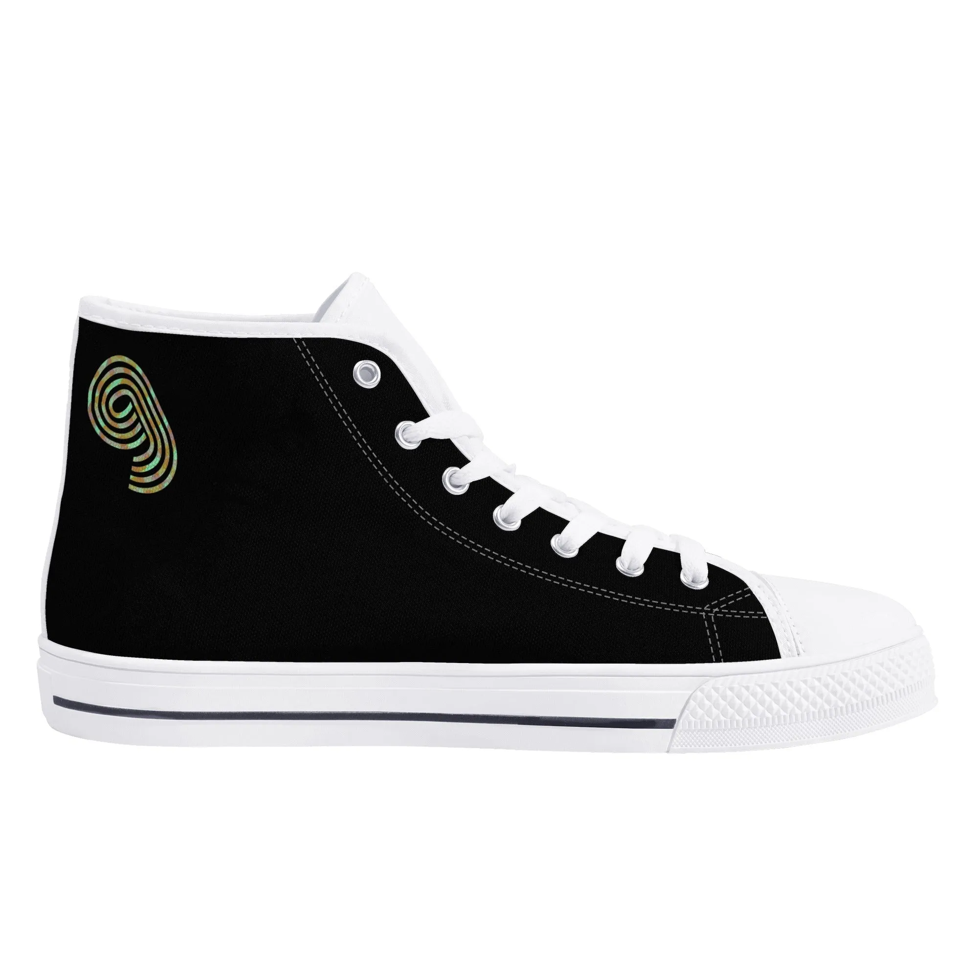 Mens Printed   Embroidered High Top Canvas Shoes