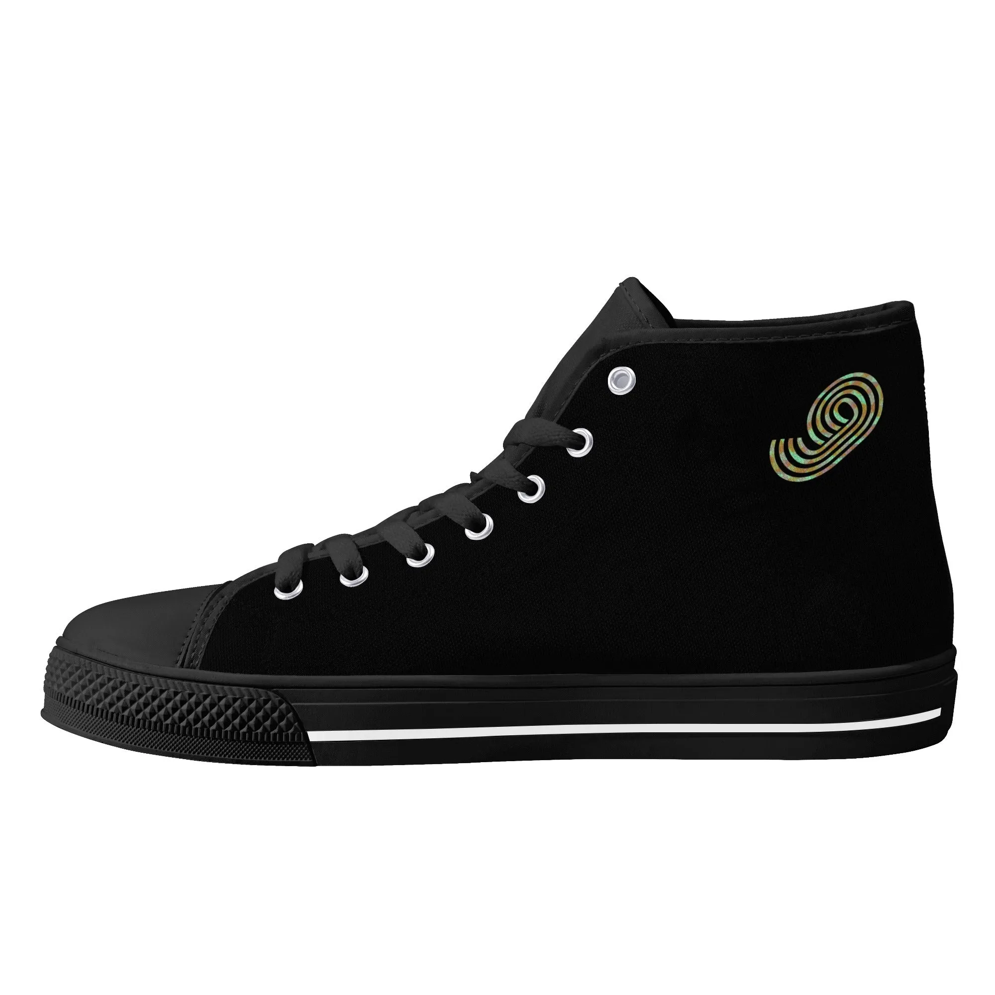 Mens Printed   Embroidered High Top Canvas Shoes