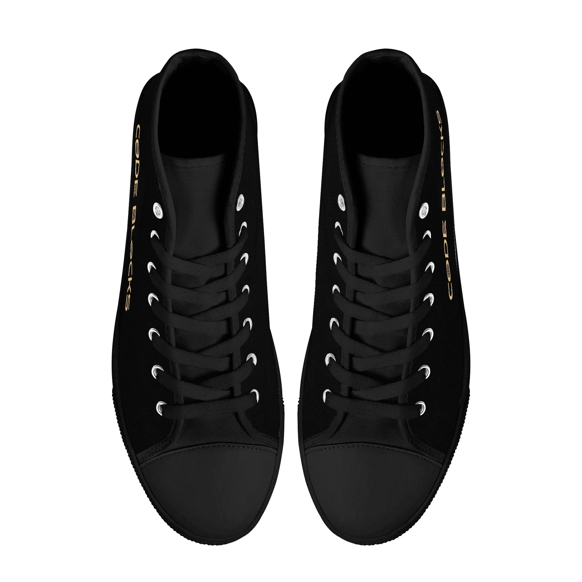Mens Printed   Embroidered High Top Canvas Shoes