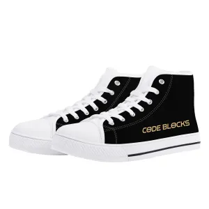 Mens Printed   Embroidered High Top Canvas Shoes
