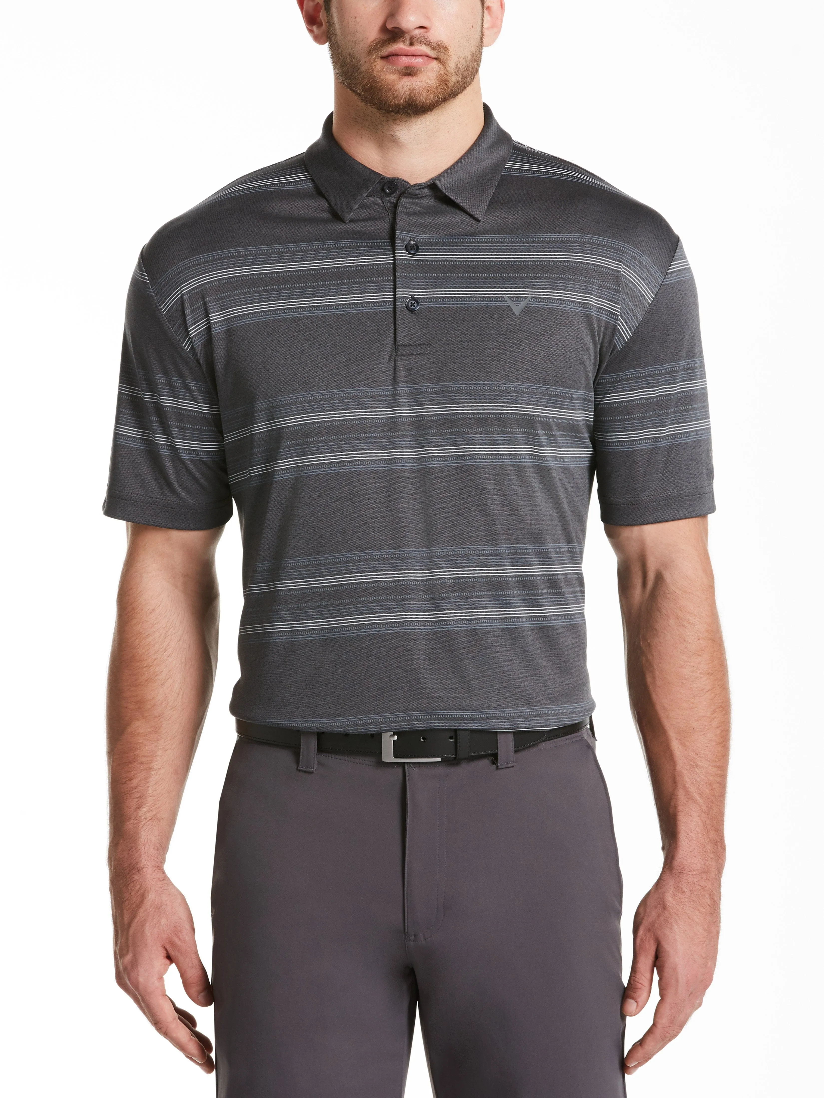 Mens Printed Stripe Polo