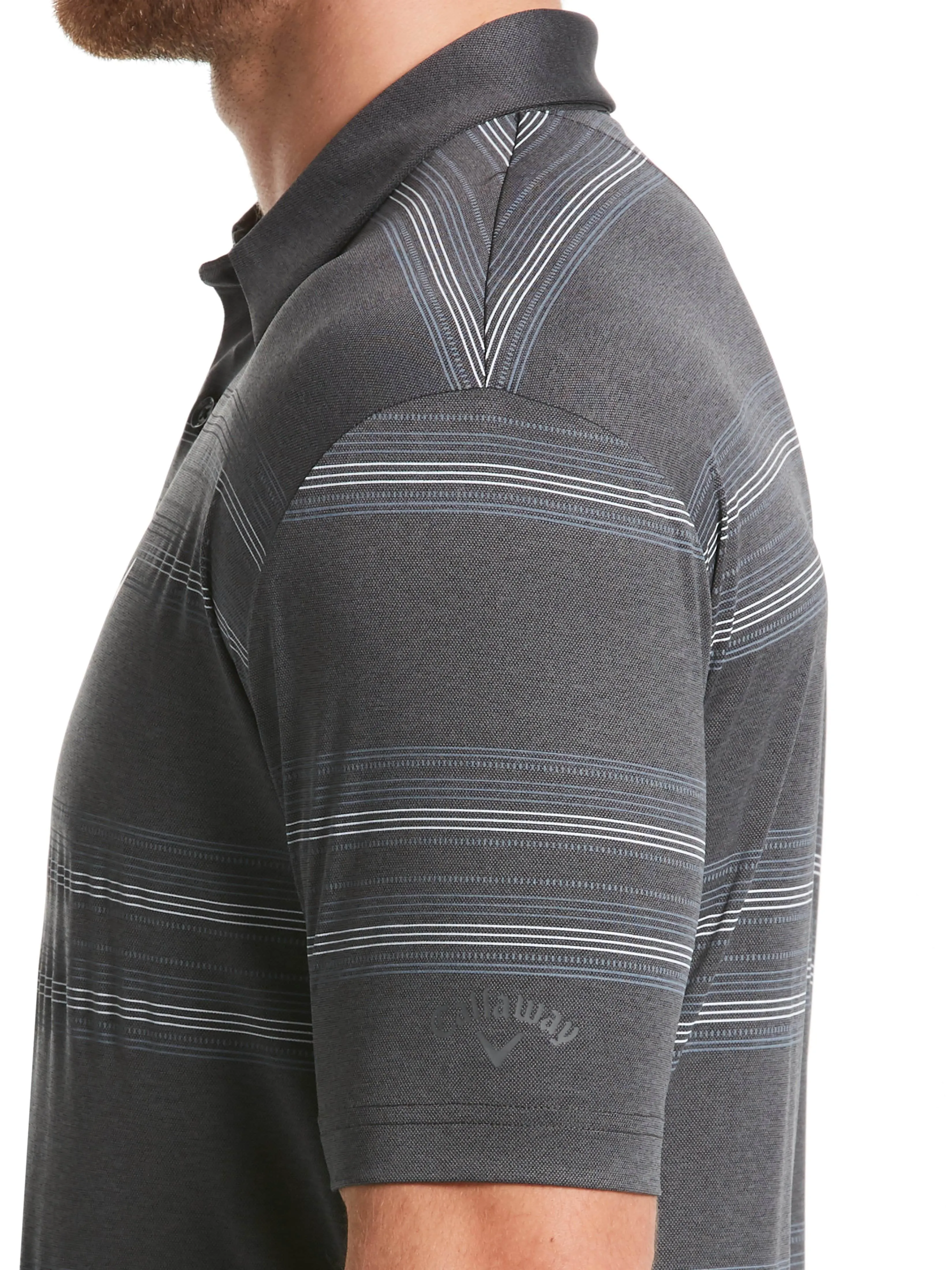 Mens Printed Stripe Polo