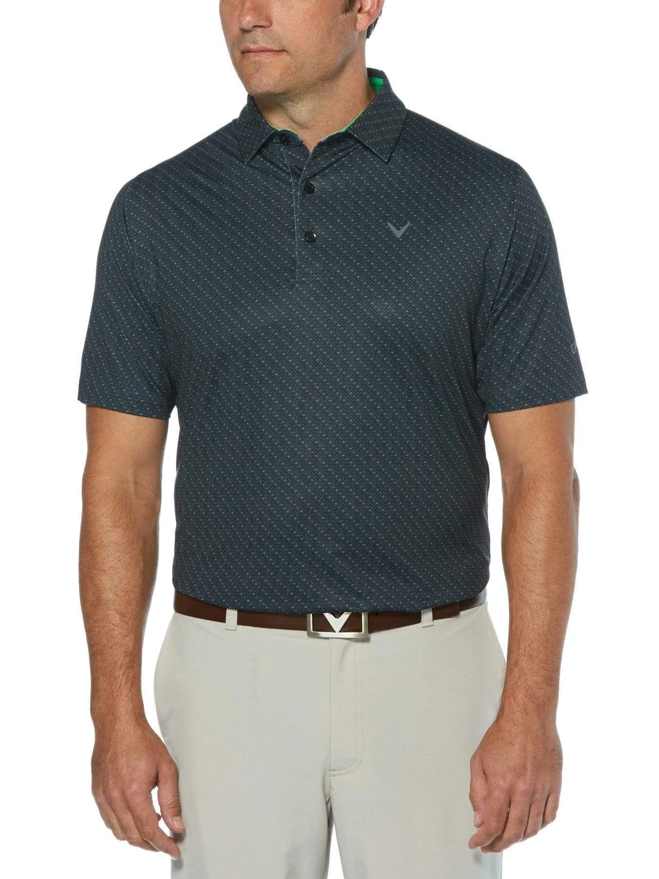 Mens Swing Tech™ Chev Print Polo with Chev