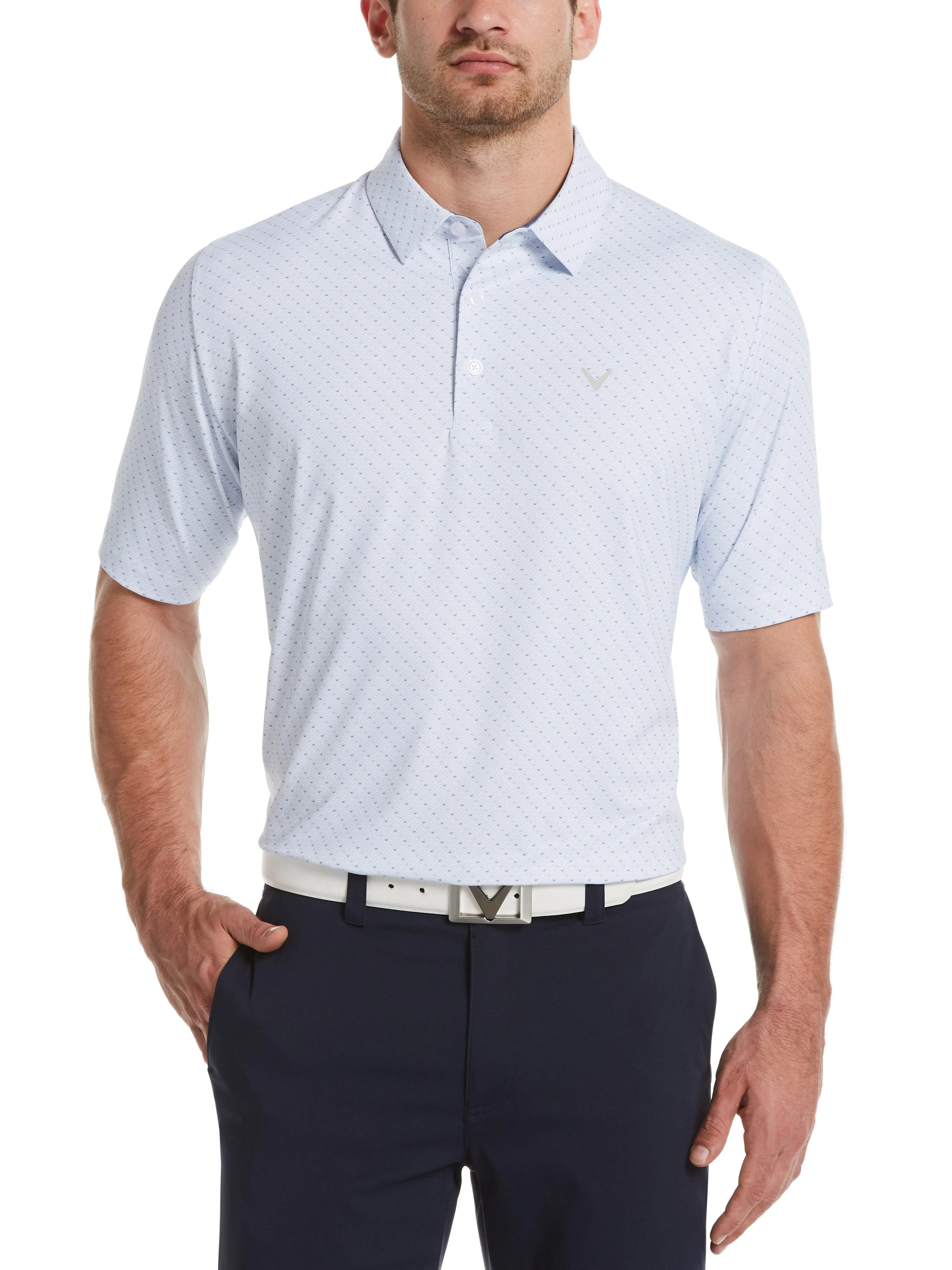 Mens Swing Tech™ Chev Print Polo with Chev