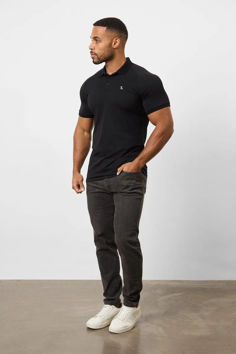 Muscle Fit Polo Shirt in Black