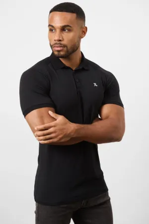 Muscle Fit Polo Shirt in Black