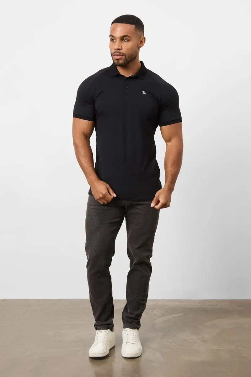 Muscle Fit Polo Shirt in Black