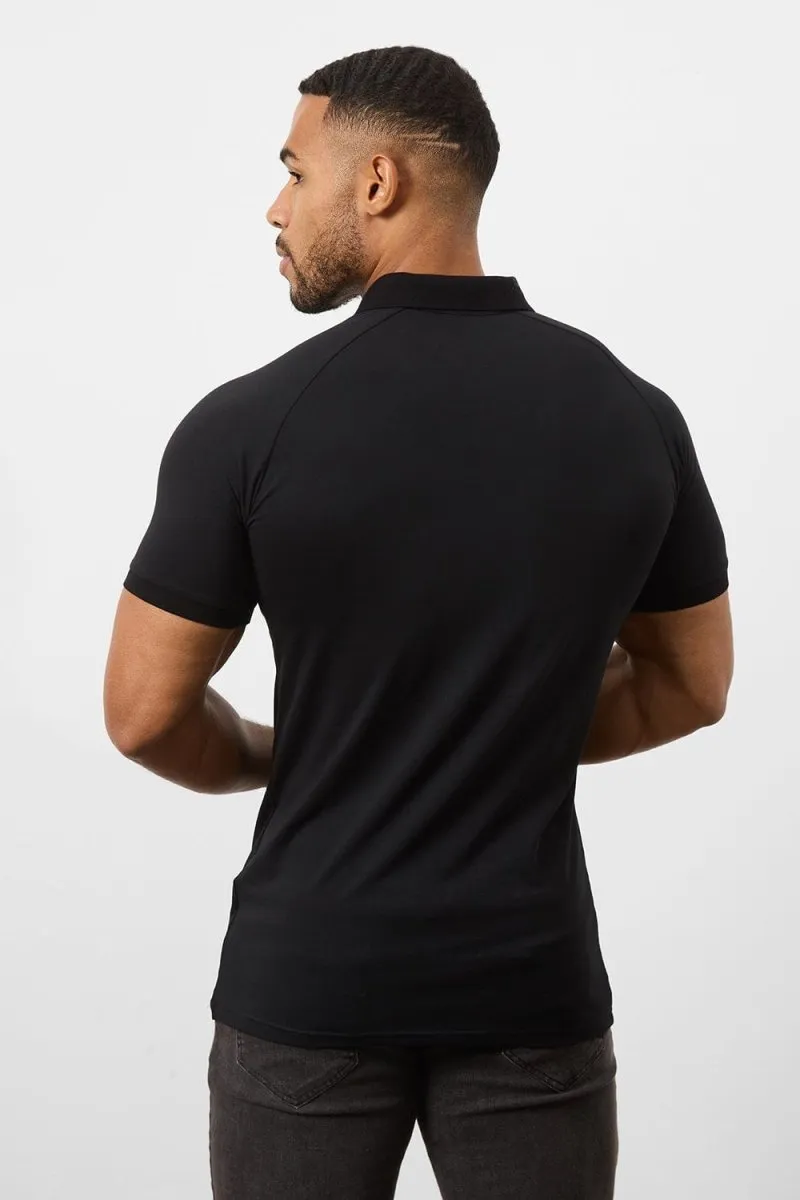 Muscle Fit Polo Shirt in Black