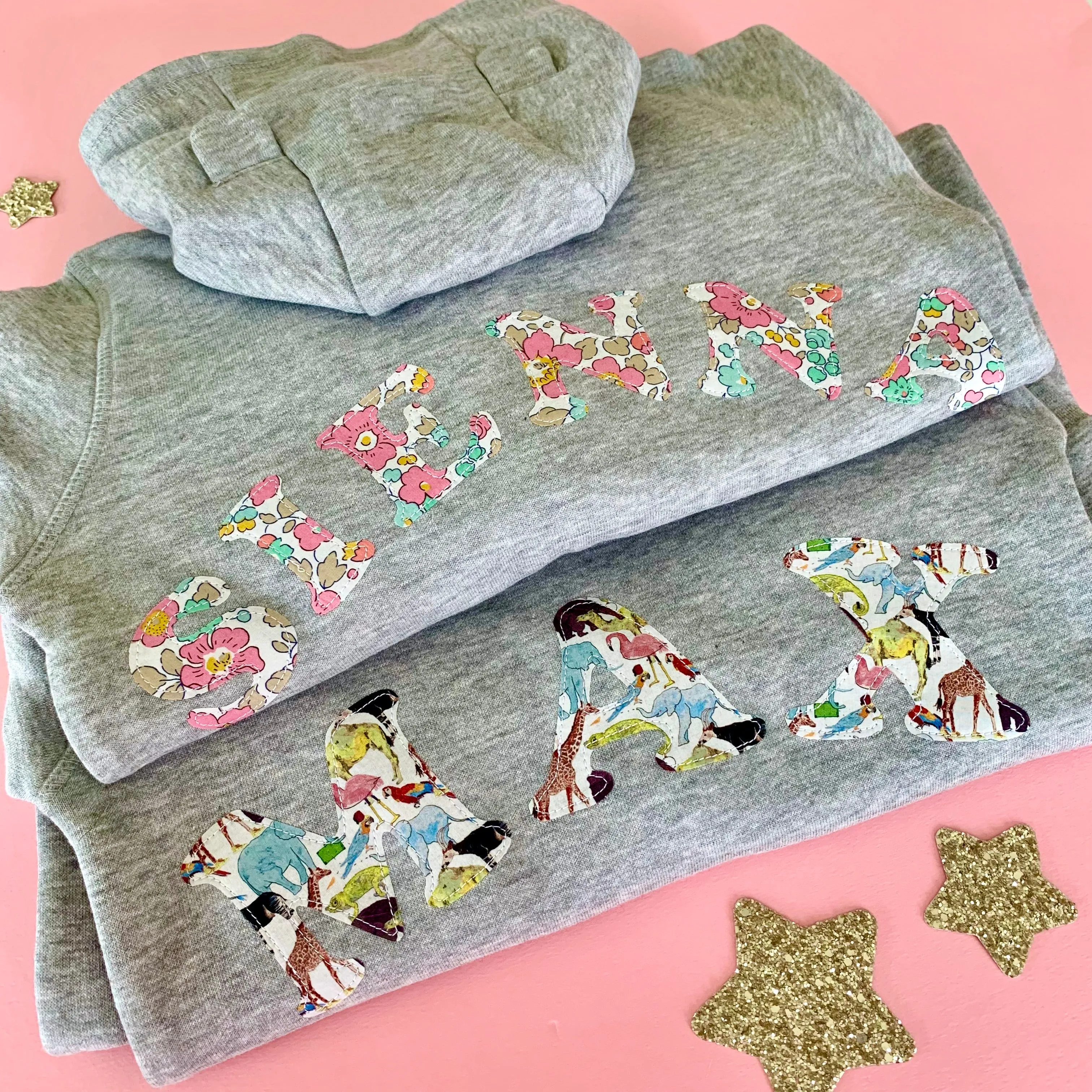 Name onesie with elbow patches