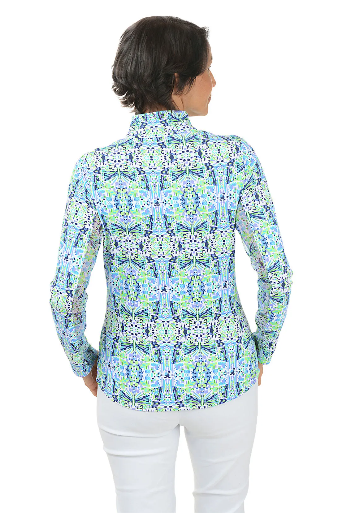 Navy Ridley Aztec UPF50  Sun Shirt