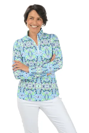 Navy Ridley Aztec UPF50  Sun Shirt