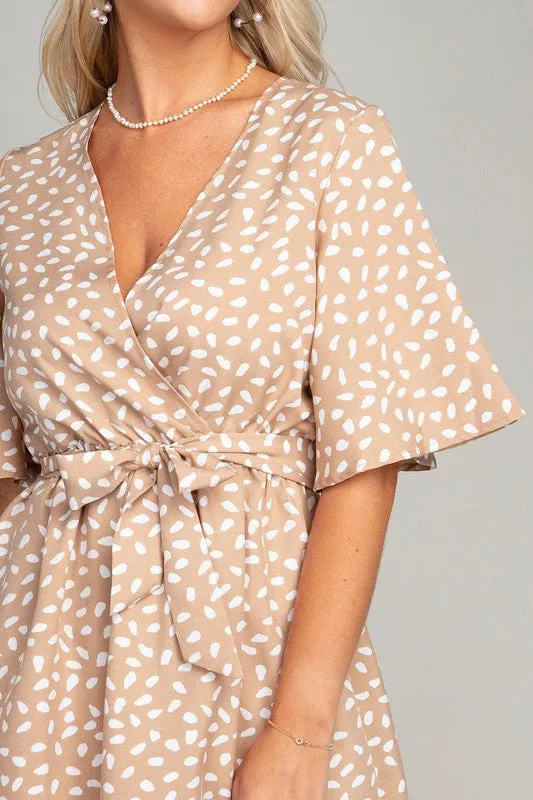 Nuvi Apparel Allover Print Belted Dress