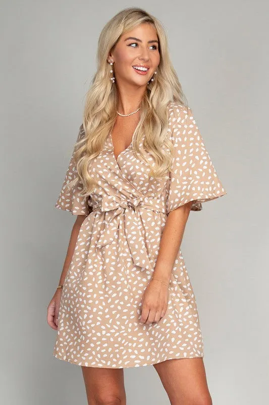 Nuvi Apparel Allover Print Belted Dress