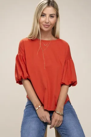 Nuvi Apparel Bubble sleeve top