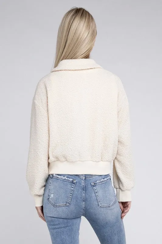 Nuvi Apparel Collared Zip Up Jacket