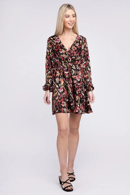 Nuvi Apparel Multicolor Print V Neck Dress