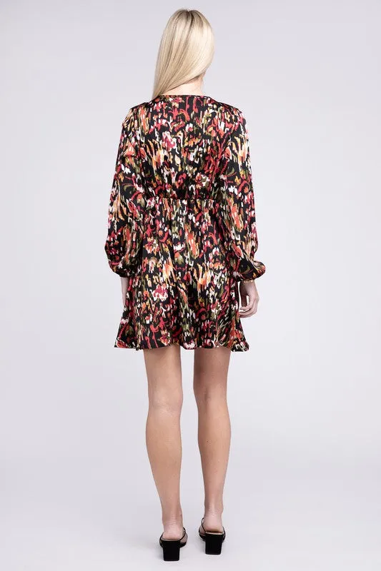 Nuvi Apparel Multicolor Print V Neck Dress