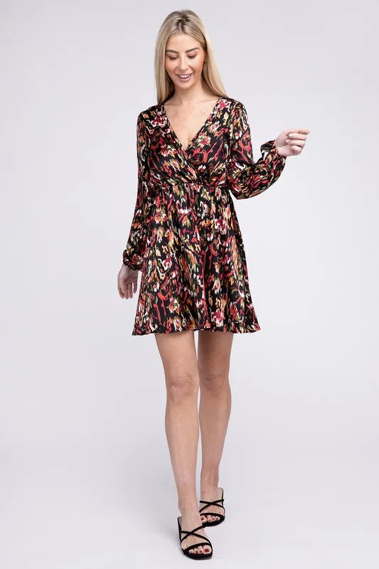 Nuvi Apparel Multicolor Print V Neck Dress