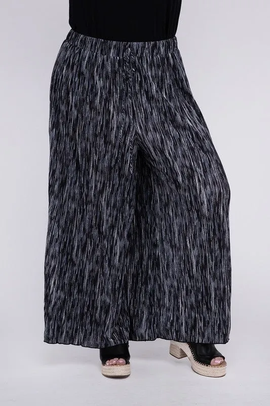 Nuvi Apparel PLUS Drawstring Waist Wide Leg Pants