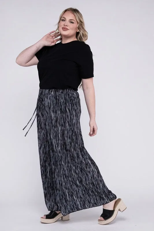 Nuvi Apparel PLUS Drawstring Waist Wide Leg Pants