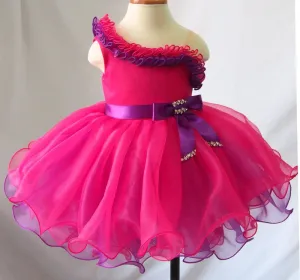 One Shoulder Toddler/Infant/Child Natural Baby Doll Pageant Dress