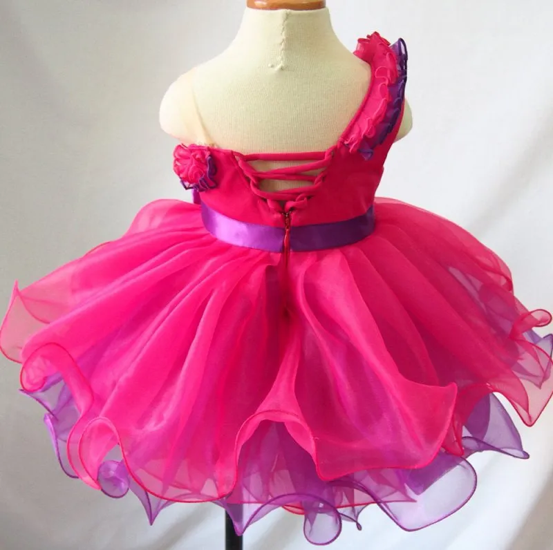 One Shoulder Toddler/Infant/Child Natural Baby Doll Pageant Dress