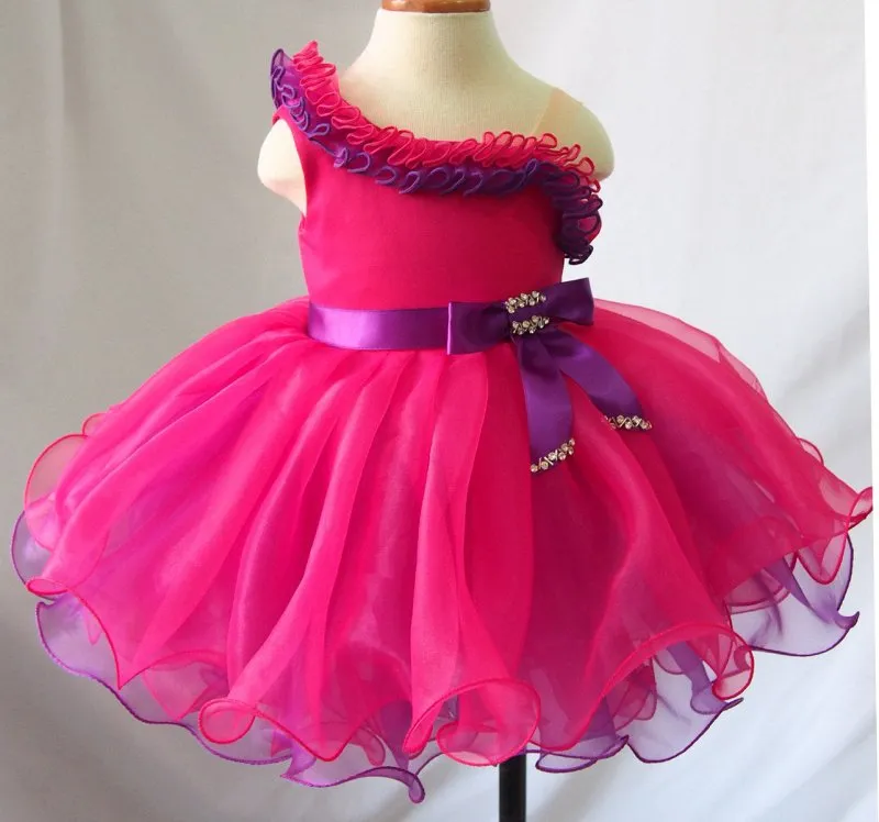One Shoulder Toddler/Infant/Child Natural Baby Doll Pageant Dress
