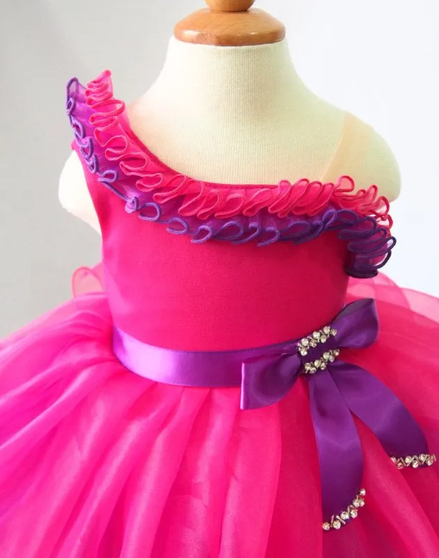 One Shoulder Toddler/Infant/Child Natural Baby Doll Pageant Dress
