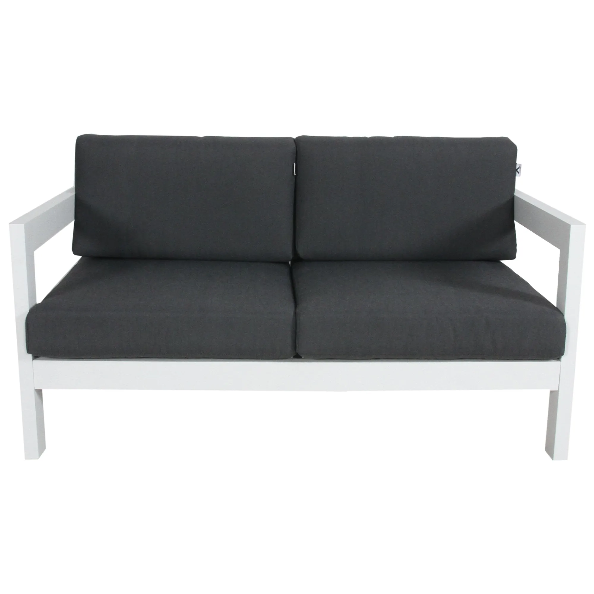 Outie 2pc Set 1 2 Seater Outdoor Sofa Lounge Aluminium Frame White