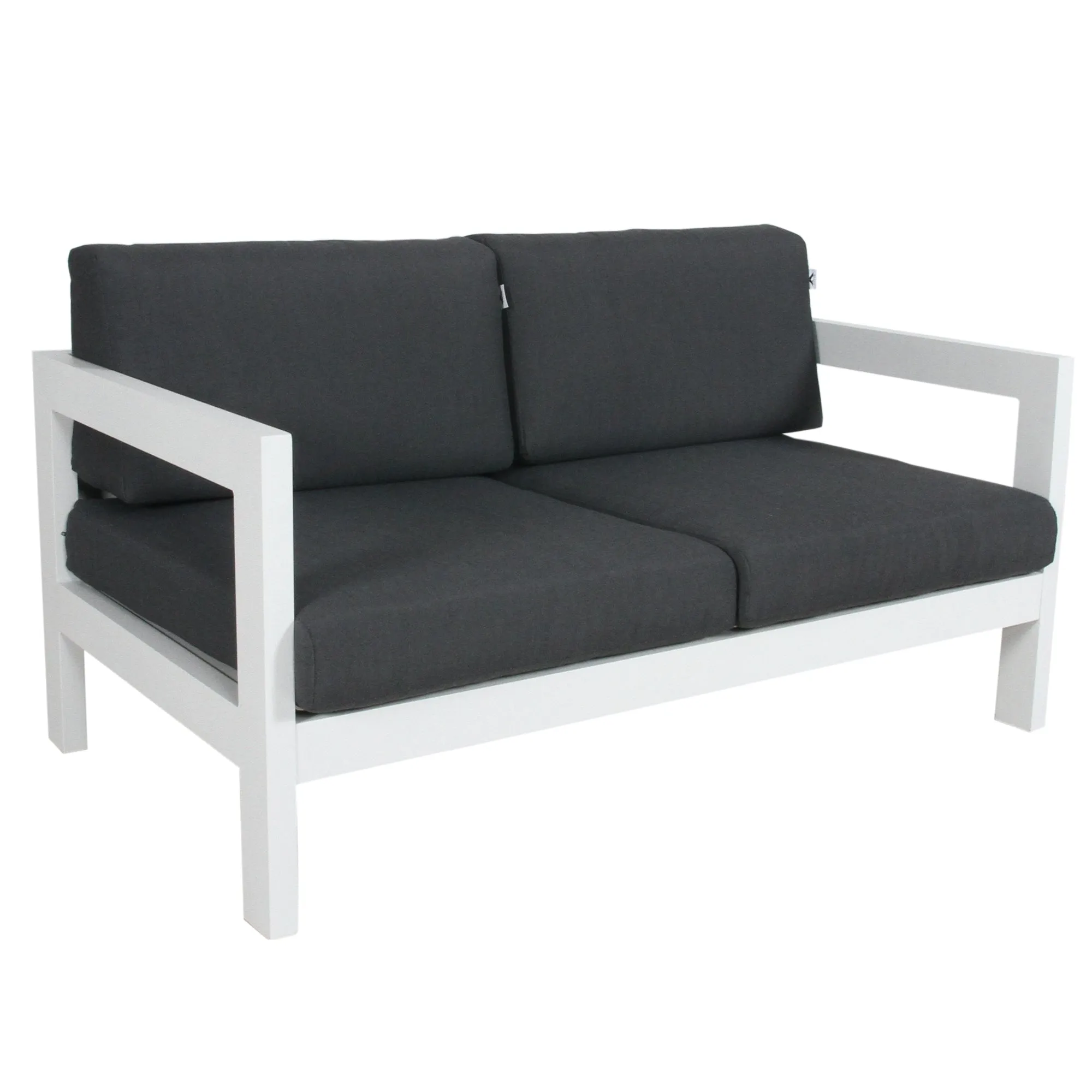 Outie 2pc Set 1 2 Seater Outdoor Sofa Lounge Aluminium Frame White