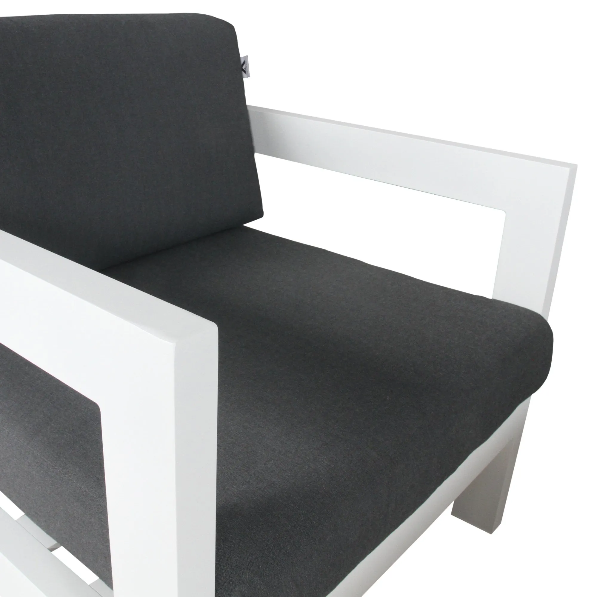 Outie 2pc Set 1 2 Seater Outdoor Sofa Lounge Aluminium Frame White