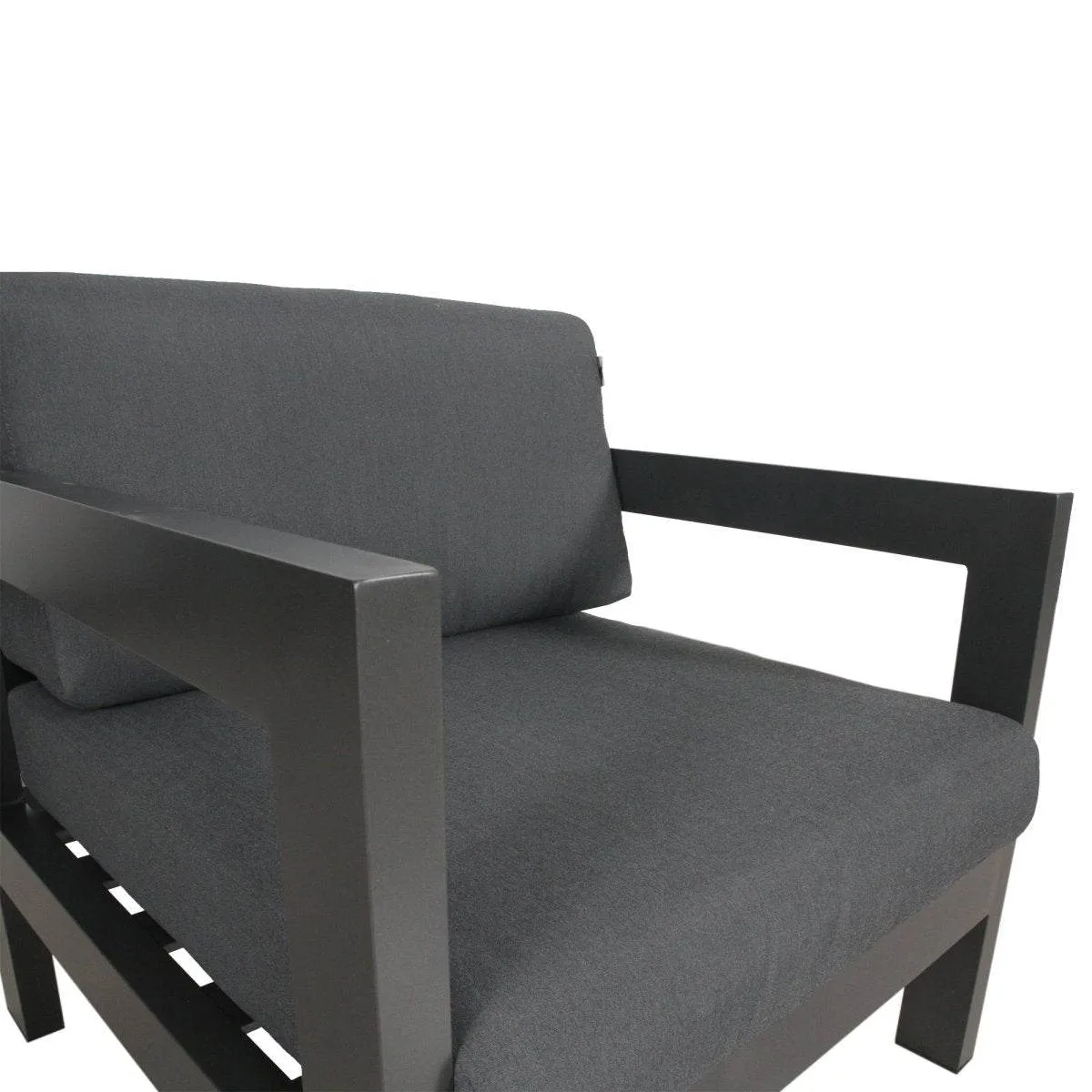 Outie 3pc Set 1 1 2 Seater Outdoor Sofa Lounge Aluminium Frame Charcoal