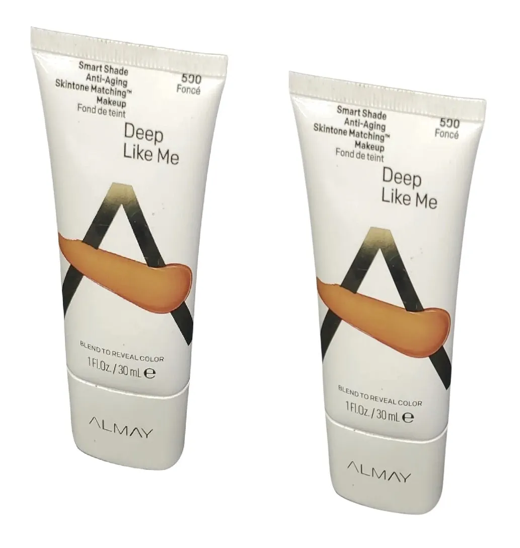 Pack of 2 Almay Smart Shade Anti-Aging Skintone Matching Makeup, Deep Like Me 500