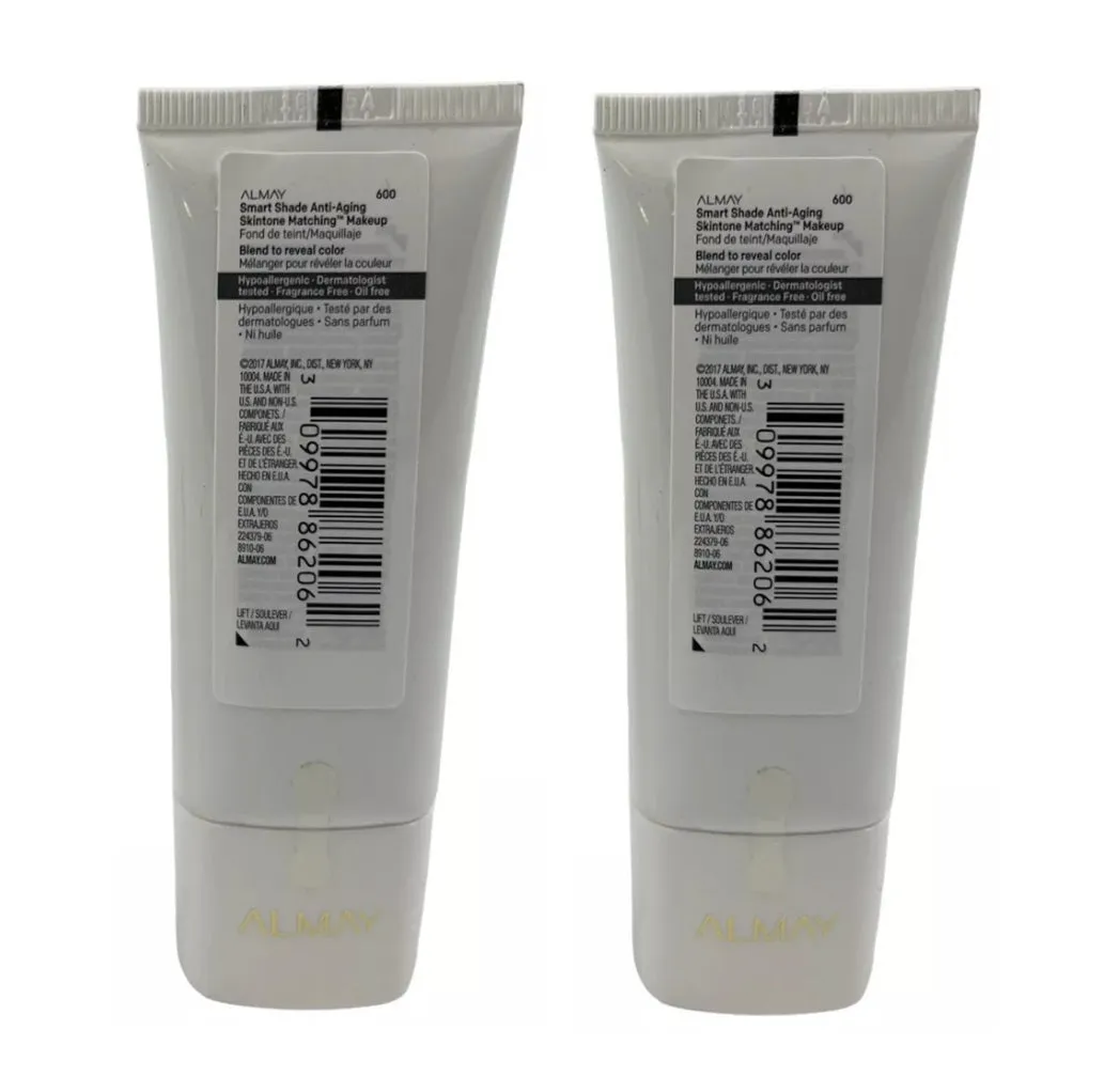 Pack of 2 Almay Smart Shade Anti-Aging Skintone Matching Makeup, Make Mine Dark 600