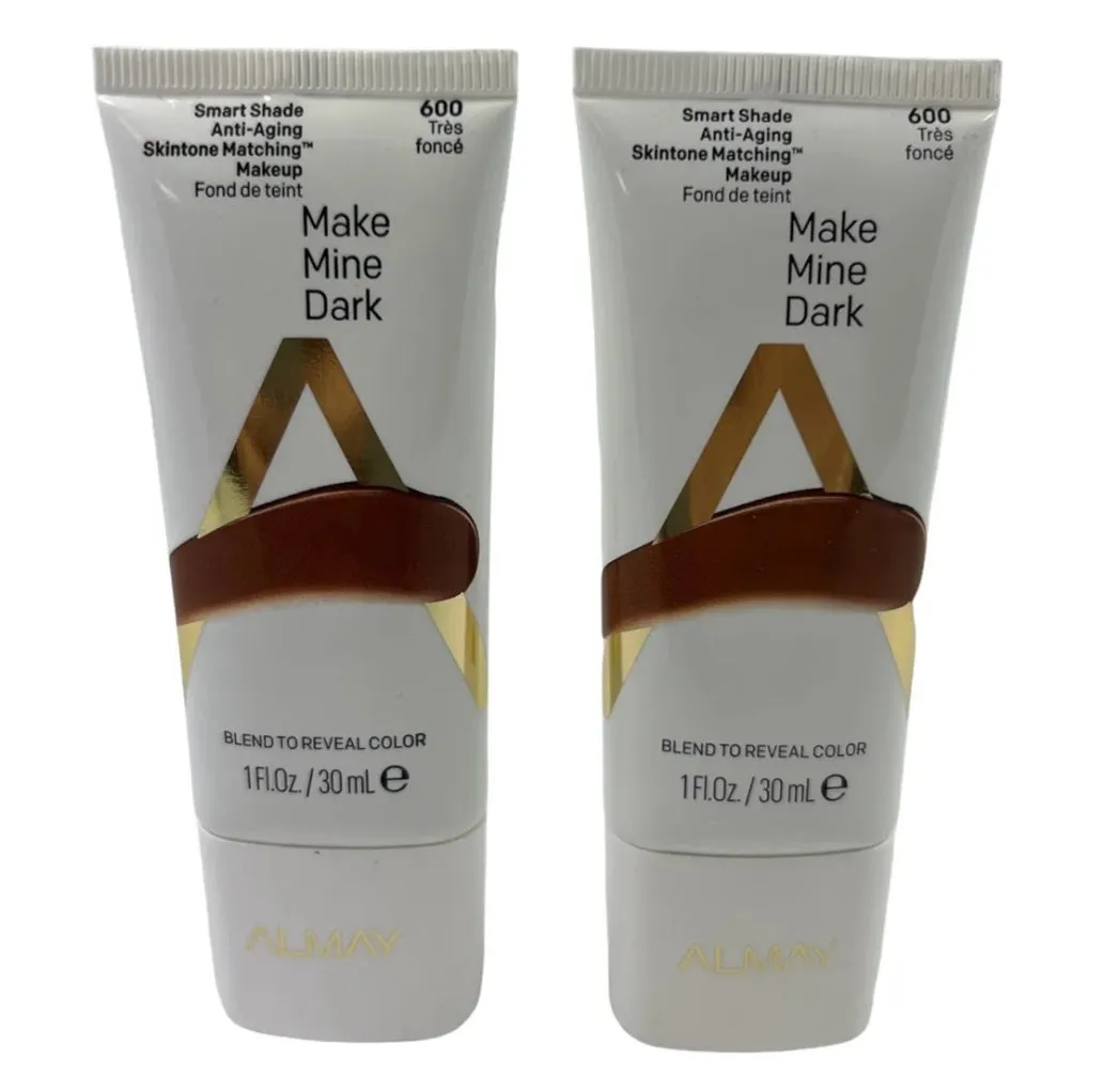 Pack of 2 Almay Smart Shade Anti-Aging Skintone Matching Makeup, Make Mine Dark 600