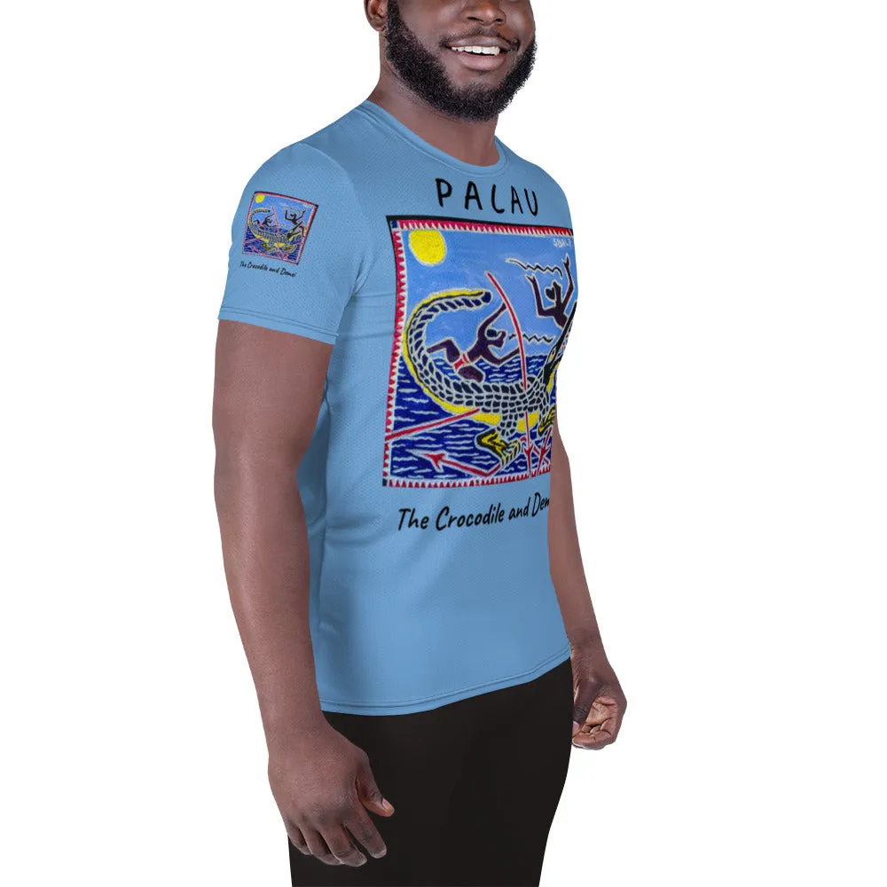 Palau Legends - The Crocodile and Demei - All-Over Print Men's Athletic T-shirt