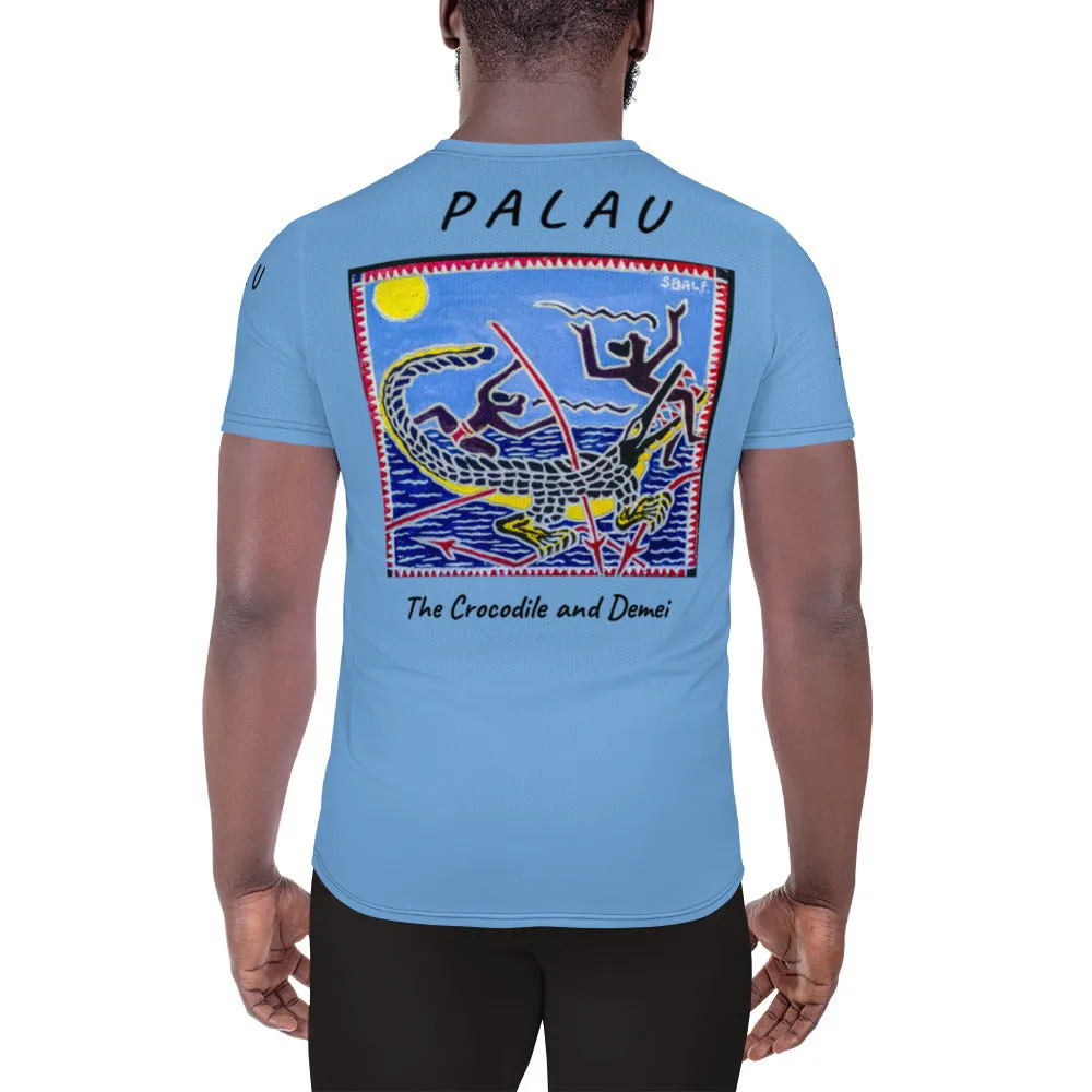 Palau Legends - The Crocodile and Demei - All-Over Print Men's Athletic T-shirt