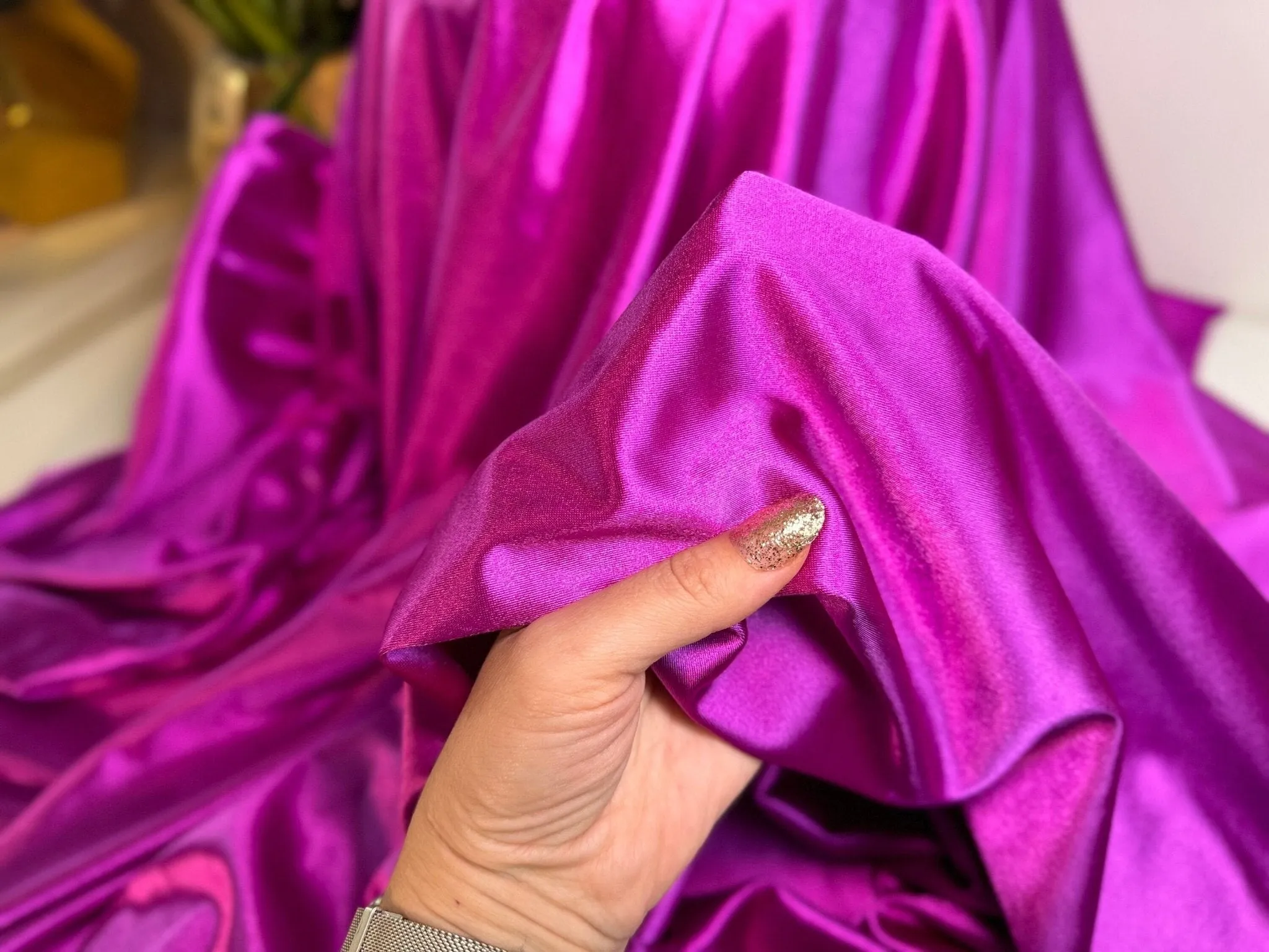 Pink Purple Nylon Spandex Stretch