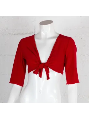 Plus Size Tie Front Crop Top