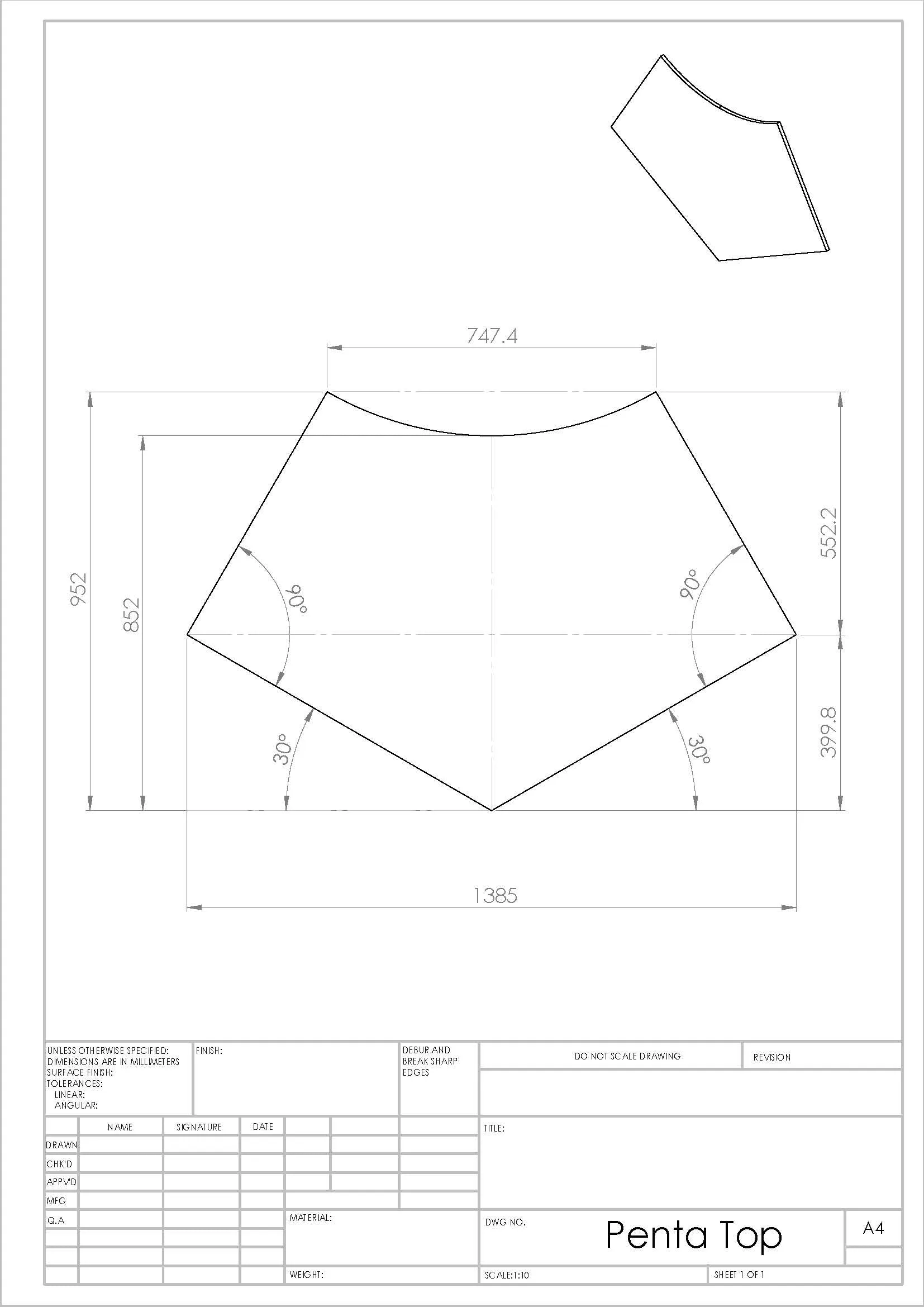 Podz Kinetic Height Adjustable Penta Table