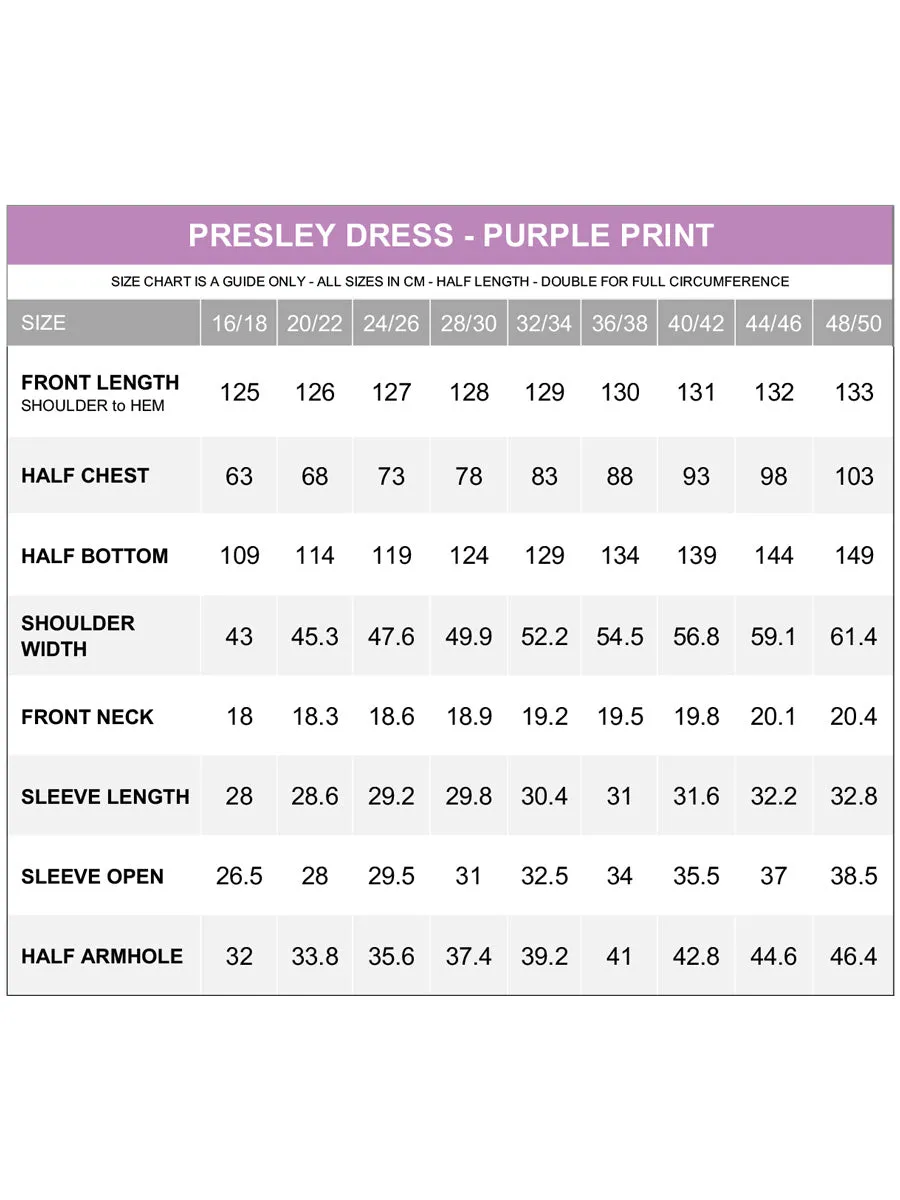 Presley Dress - Purple Print*