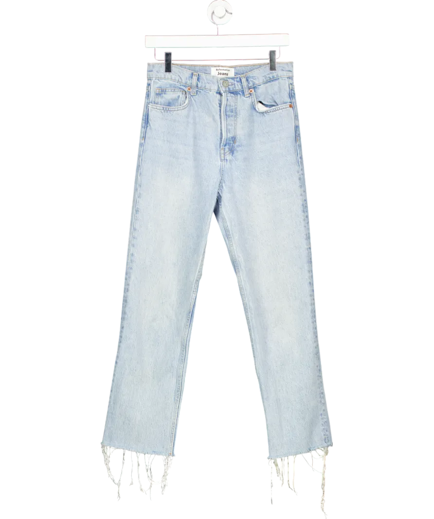 Reformation Blue Cynthia High Rise Straight Leg Jeans W27