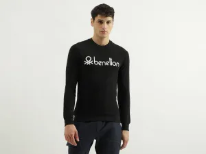 Regular Fit Round Neck Basic Branded Sweatshirt