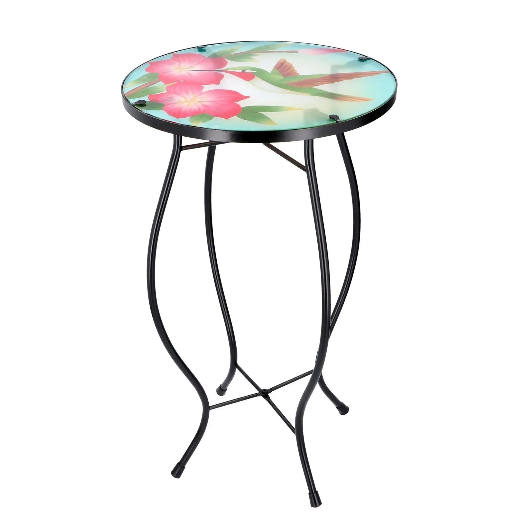 Round Side Garden Mosaic Table With Colibri Design