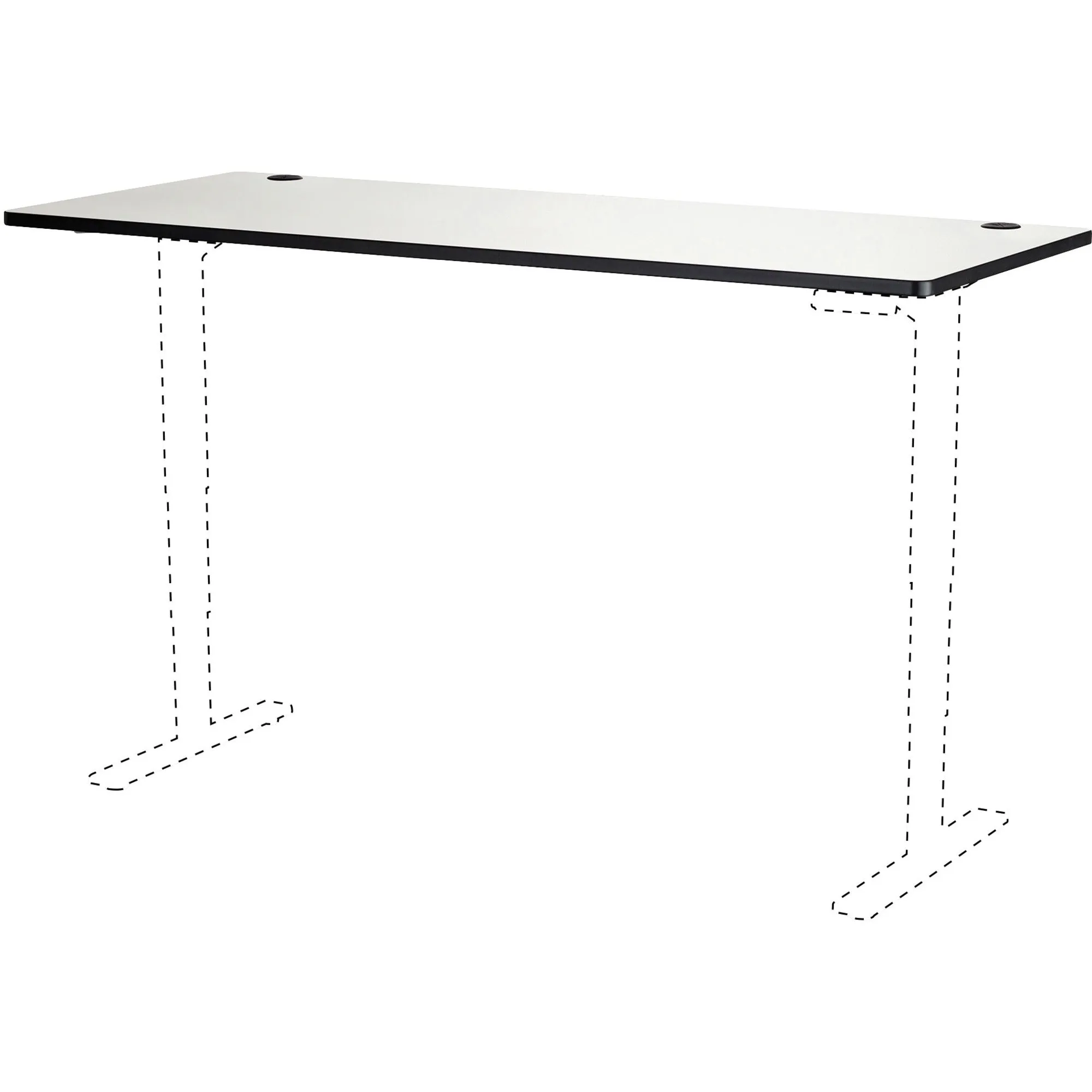 Safco Gray Laminate Electric Height-Adjustable Table Tabletop