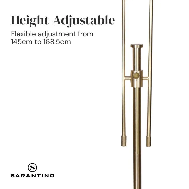 SARANTINO BRUSHED GOLD HEIGHT-ADJUSTABLE METAL FLOOR LAMP