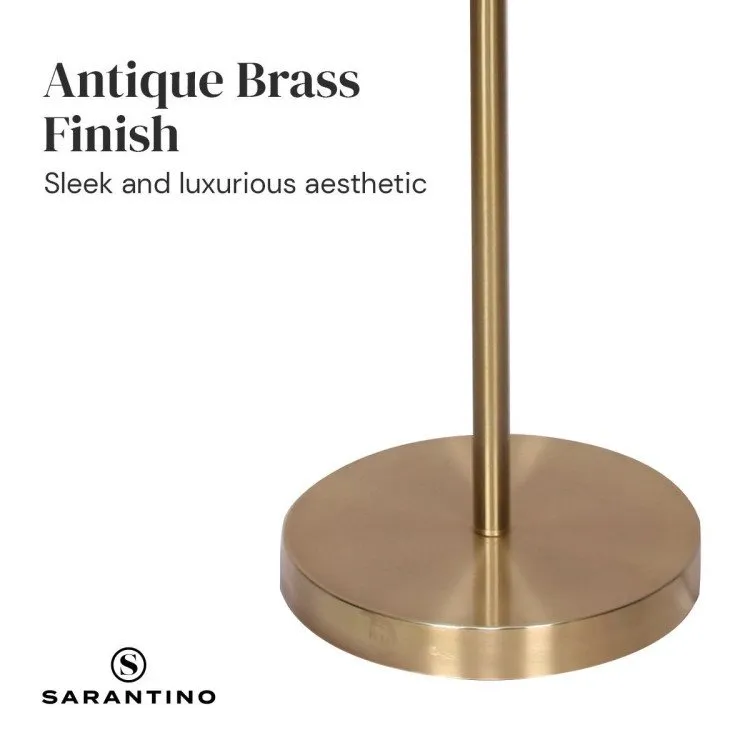 SARANTINO BRUSHED GOLD HEIGHT-ADJUSTABLE METAL FLOOR LAMP