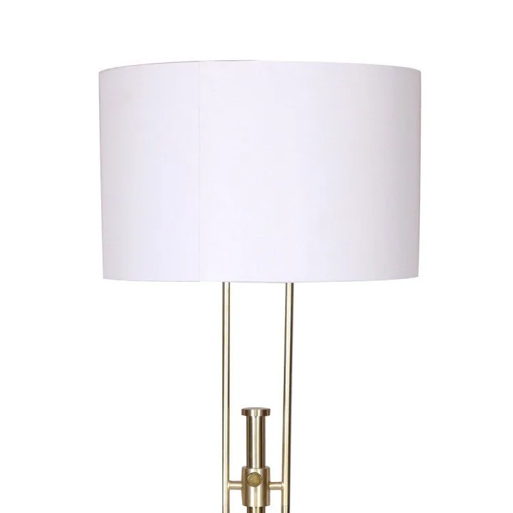 SARANTINO BRUSHED GOLD HEIGHT-ADJUSTABLE METAL FLOOR LAMP